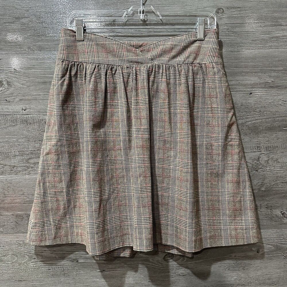 Vintage London Jean Chino Plaid skirt Size 8 Lined With Pockets Zip Side